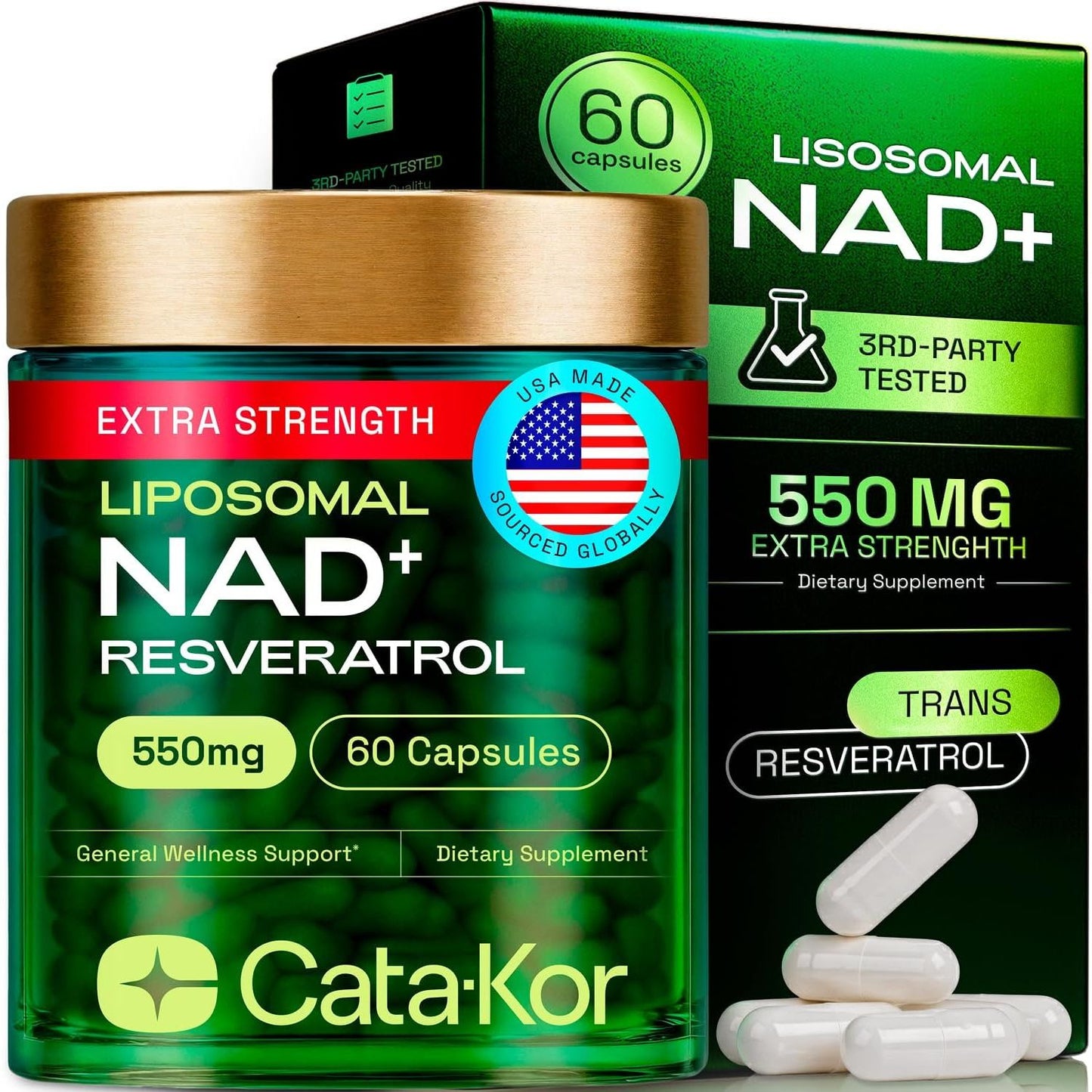 Premium NAD+ Booster Supplements with Resveratrol - Mycosmeticslondon