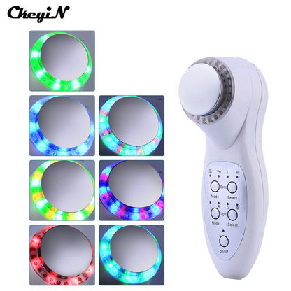 Compact 7 Color LED Face Spa Device - Deep Cleansing Skin Rejuvenator