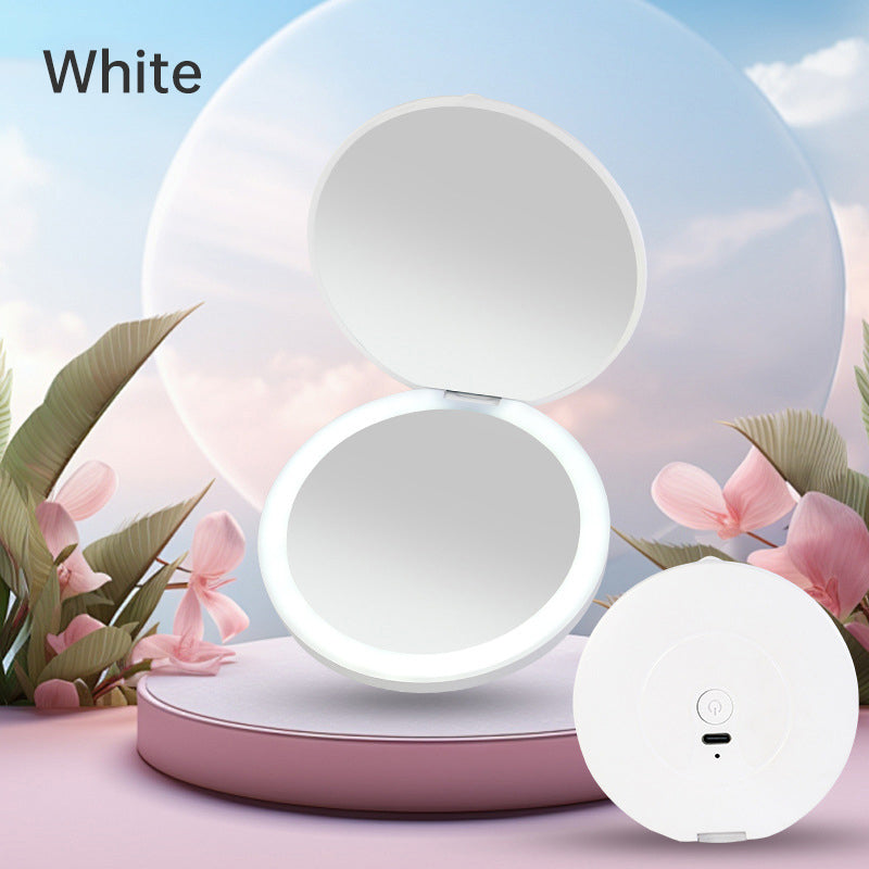Compact Rechargeable LED Travel Makeup Mirror