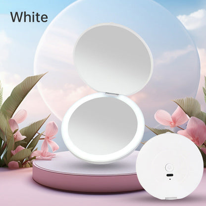 Compact Rechargeable LED Travel Makeup Mirror
