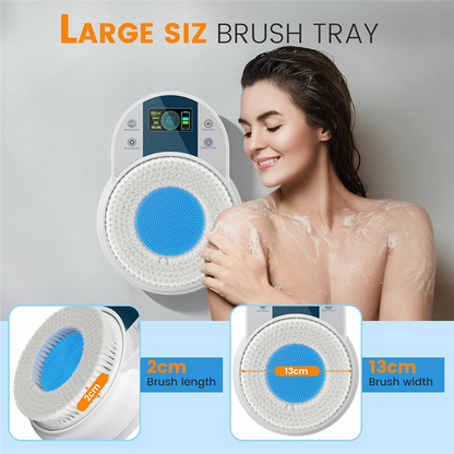 Electric Shower Brush for Body -Wall Mounted Back Scrubber for Shower
