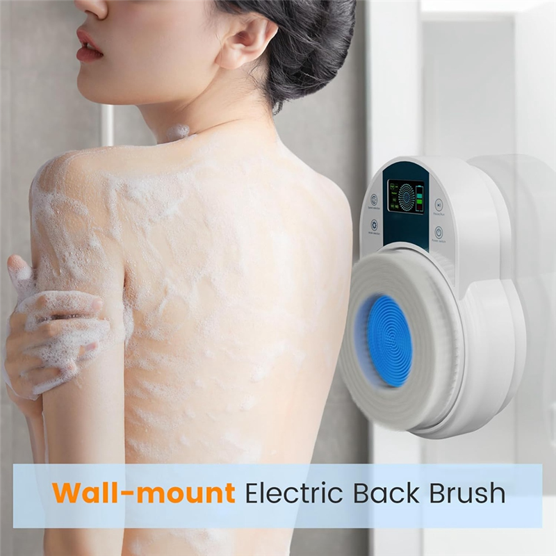 Electric Shower Brush for Body -Wall Mounted Back Scrubber for Shower