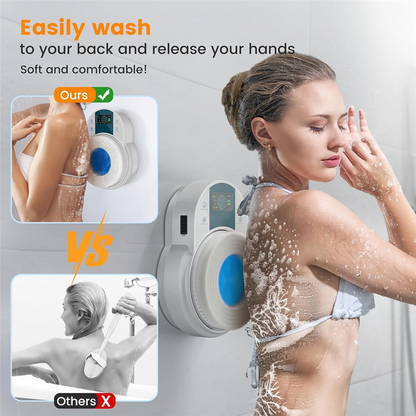 Electric Shower Brush for Body -Wall Mounted Back Scrubber for Shower