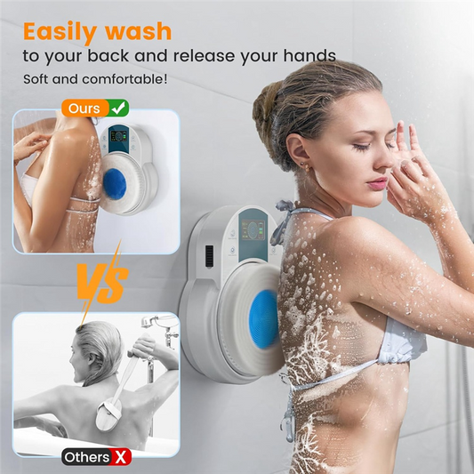 Electric Shower Brush for Body -Wall Mounted Back Scrubber for Shower