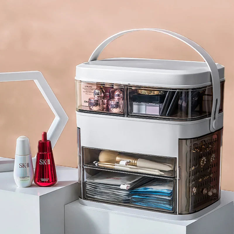 Compact LED Beauty Mirror Storage Case