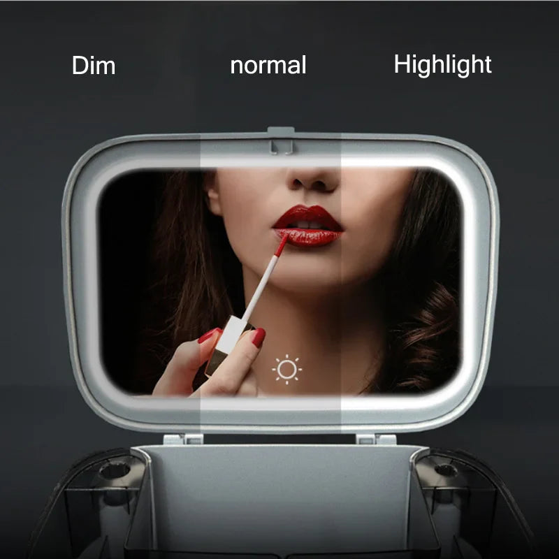 Compact LED Beauty Mirror Storage Case