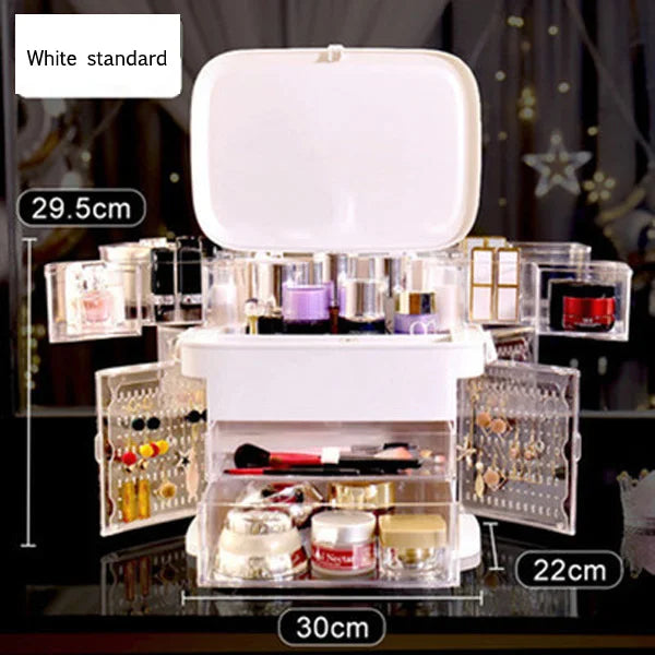 Compact LED Beauty Mirror Storage Case