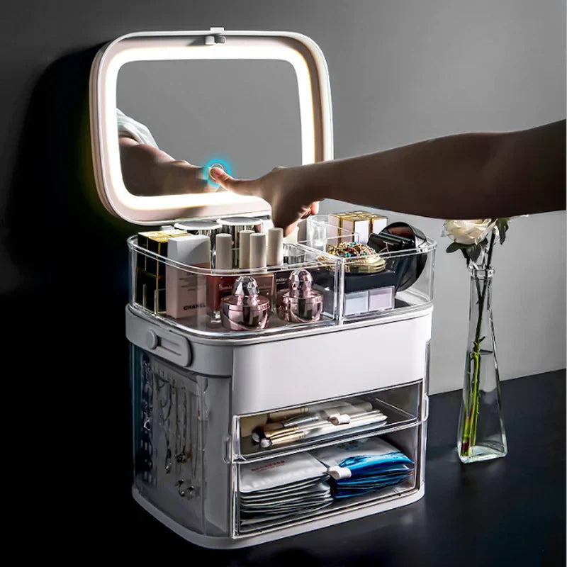 Compact LED Beauty Mirror Storage Case - Mycosmeticslondon