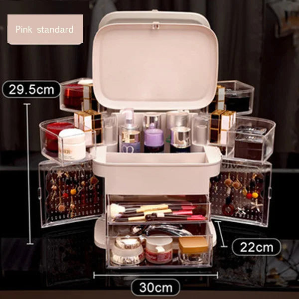 Compact LED Beauty Mirror Storage Case