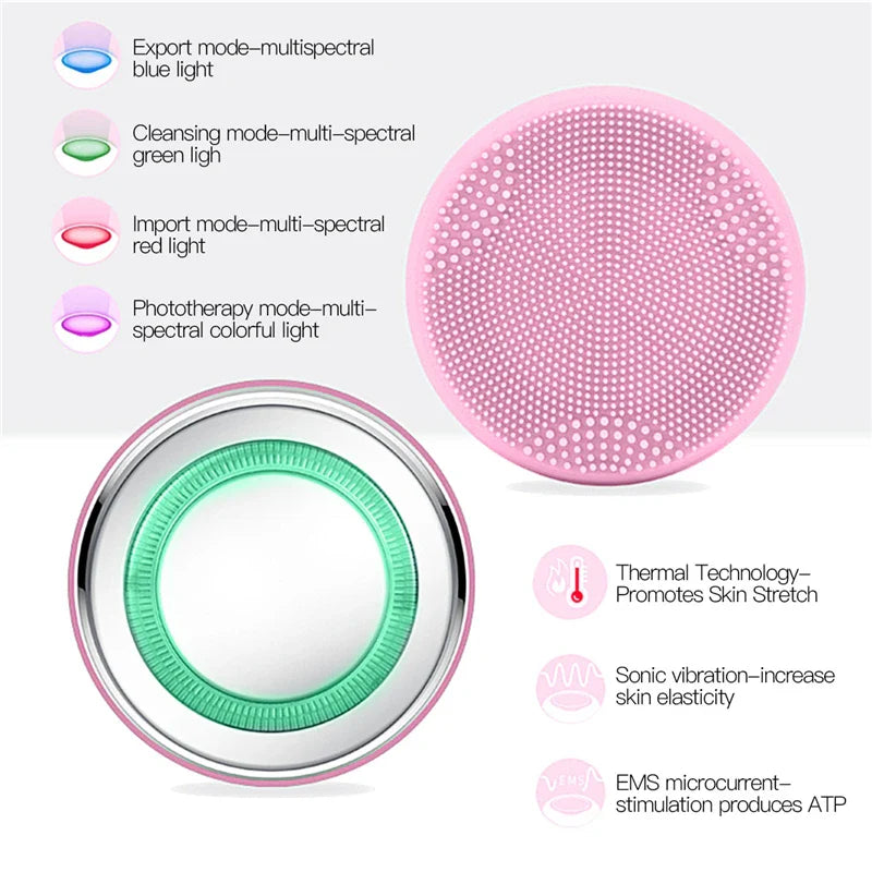 Rechargeable LED Face Massager Brush for Deep Clean Skin - Mycosmeticslondon