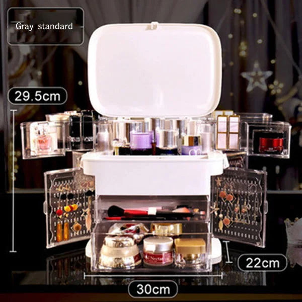 Compact LED Beauty Mirror Storage Case