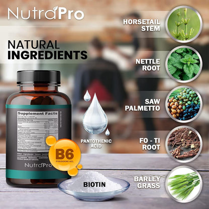 Strong Hair Growth Vitamins for Men - Biotin Capsules
