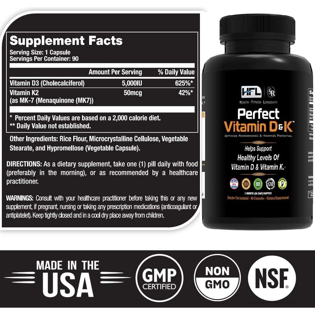 Strong Vegan D3 & K2 Supplement - 3 Month Supply