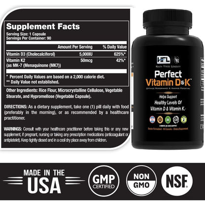 Strong Vegan D3 & K2 Supplement - 3 Month Supply
