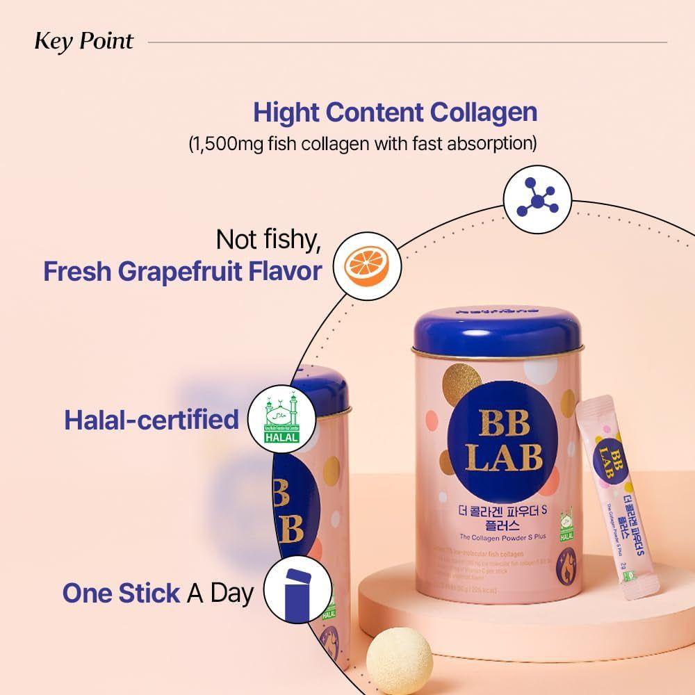 Natural Collagen Powder Sticks - Grapefruit Flavor