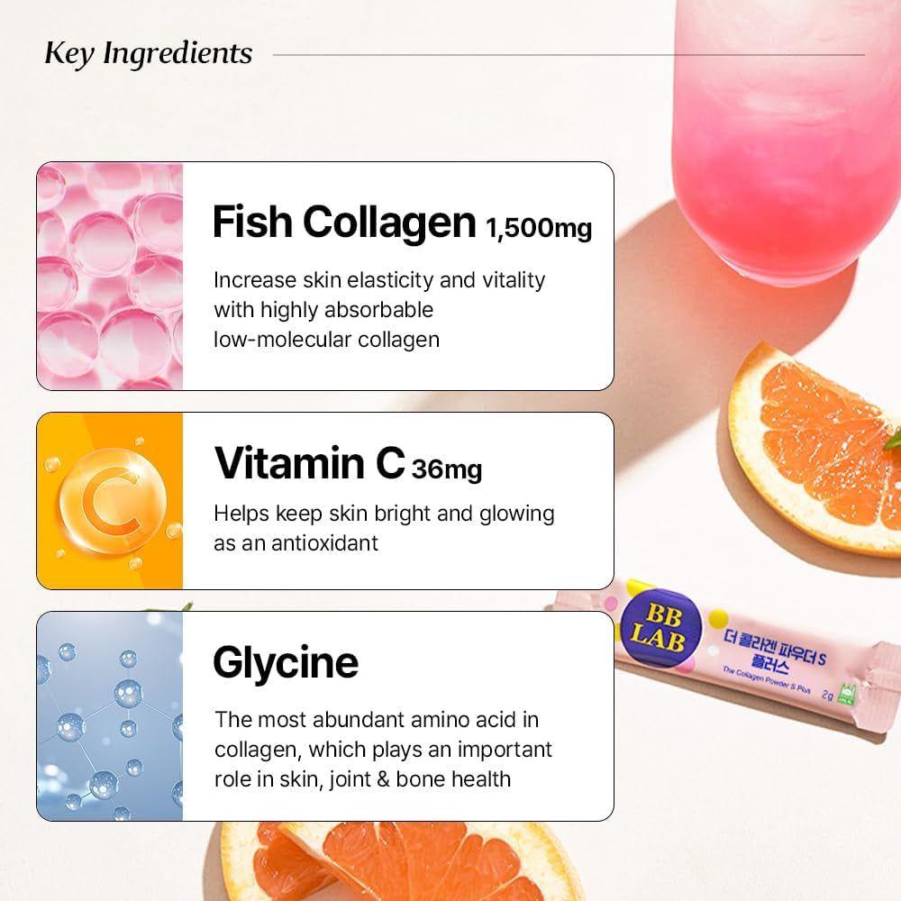 Natural Collagen Powder Sticks - Grapefruit Flavor