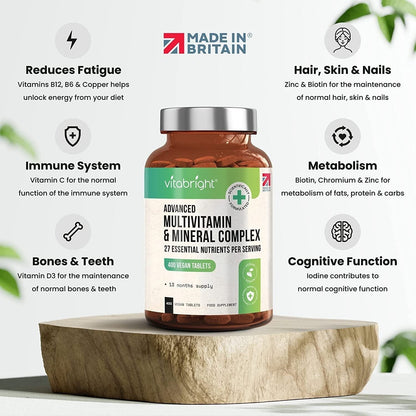 Vegan Daily Multivitamin Tablets for Immune & Energy Boost