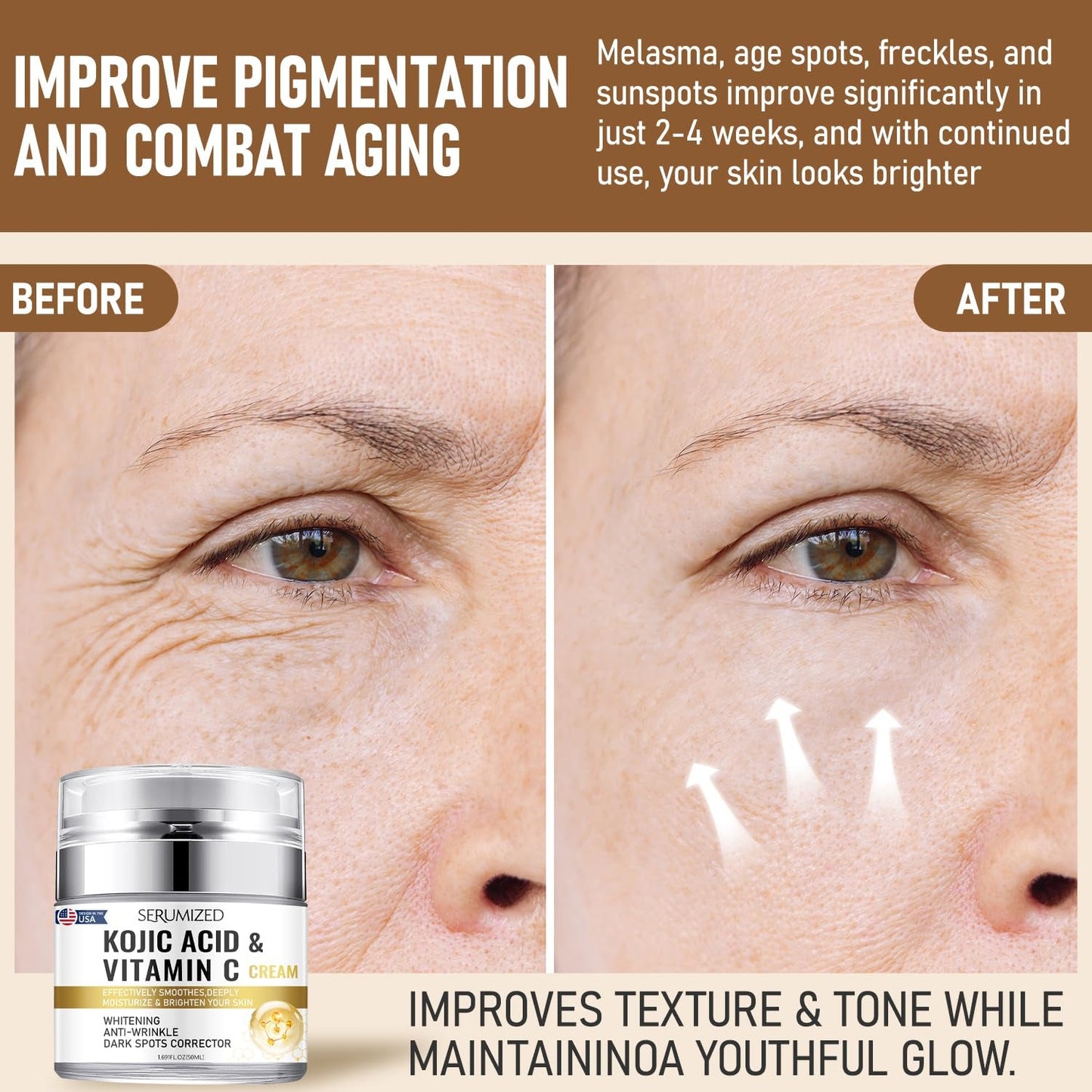 Natural Brightening Moisturizer Cream with Kojic Acid