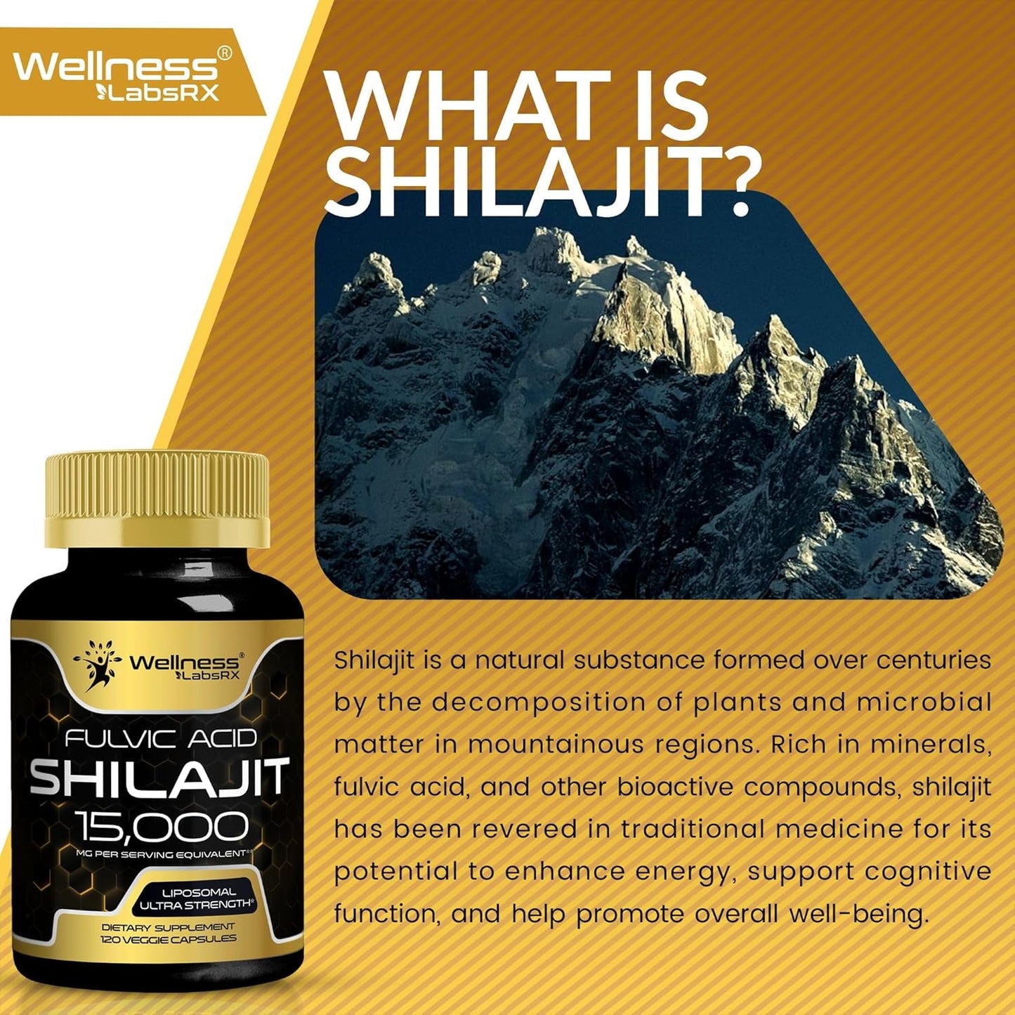 Powerful Shilajit 15000MG Capsules - Natural Energy Booster