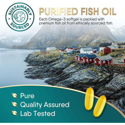 Premium Omega 3 Fish Oil Supplements for Heart Health