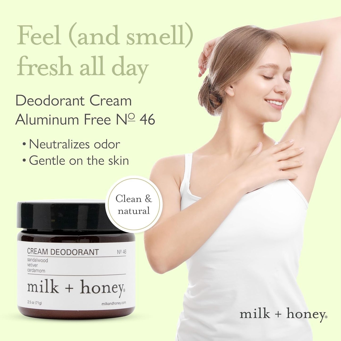 Natural Aluminum Free Sandalwood Deodorant Cream