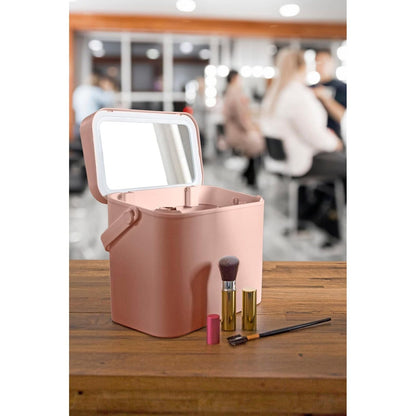 Compact Travel Makeup Case with LED Mirror