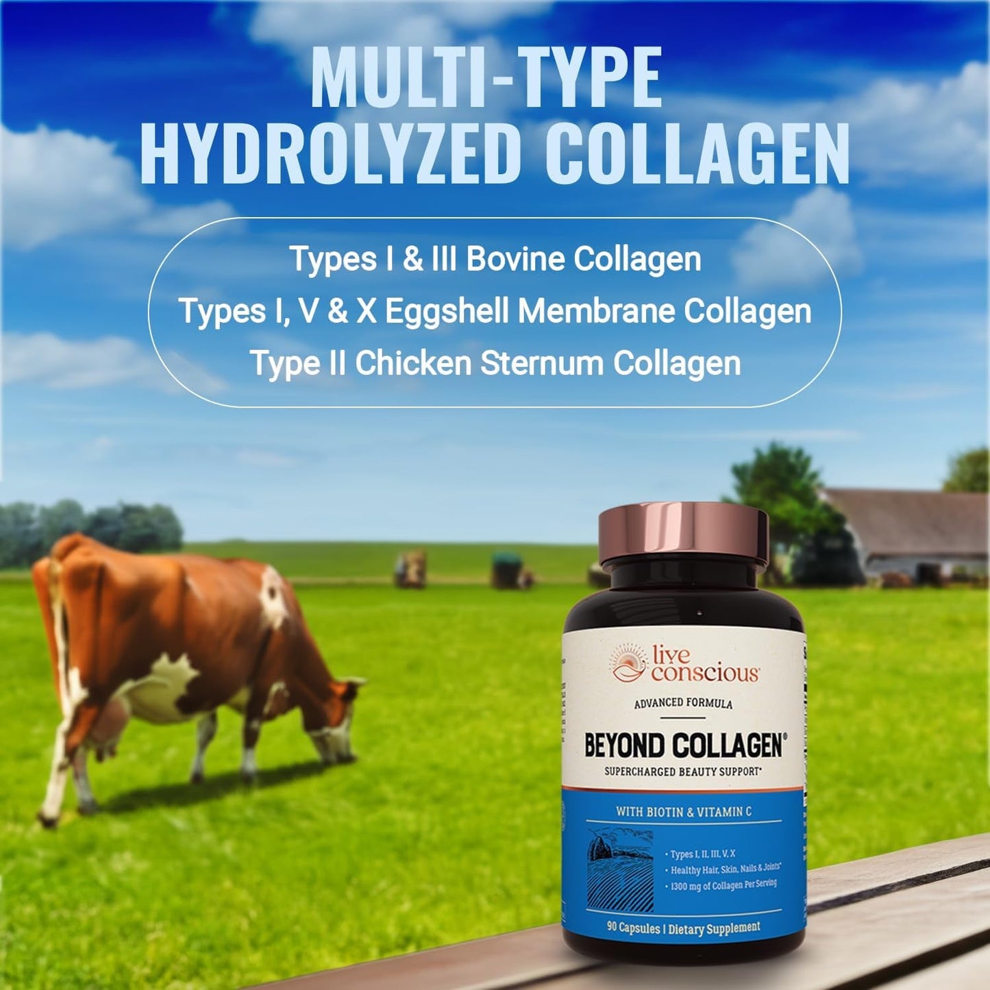 Natural Collagen Beauty Supplement for Skin, Hair, Nails