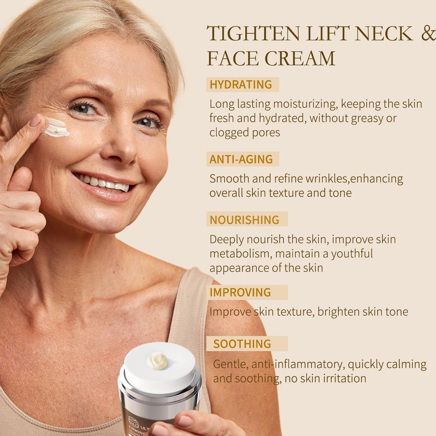 Anti Aging Moisturizer Cream 50ml - Retinol & Collagen