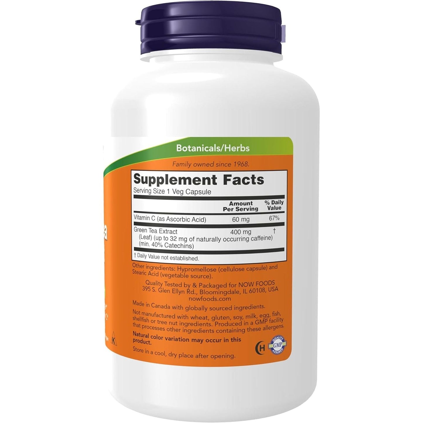 Natural Green Tea Supplement 400mg - 250 Count