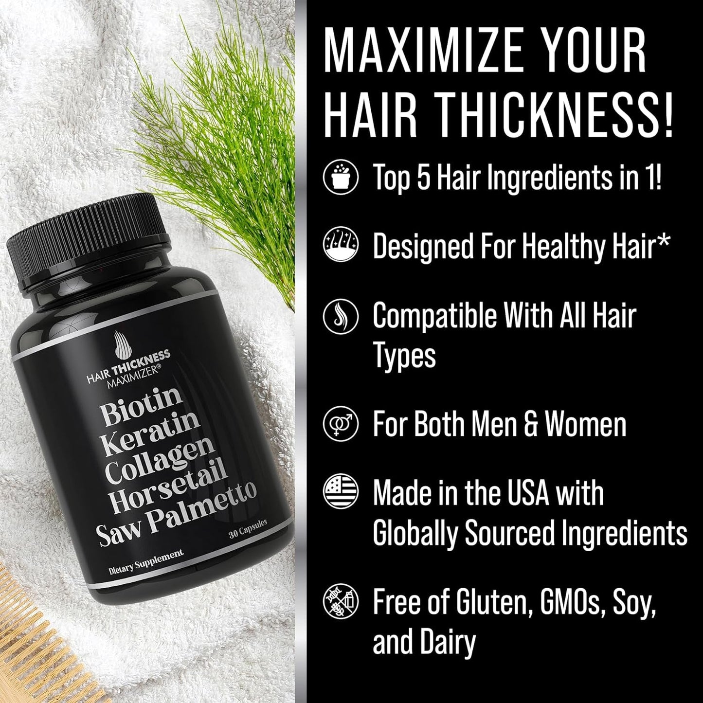Thickening Hair Growth Supplement 30 Capsules