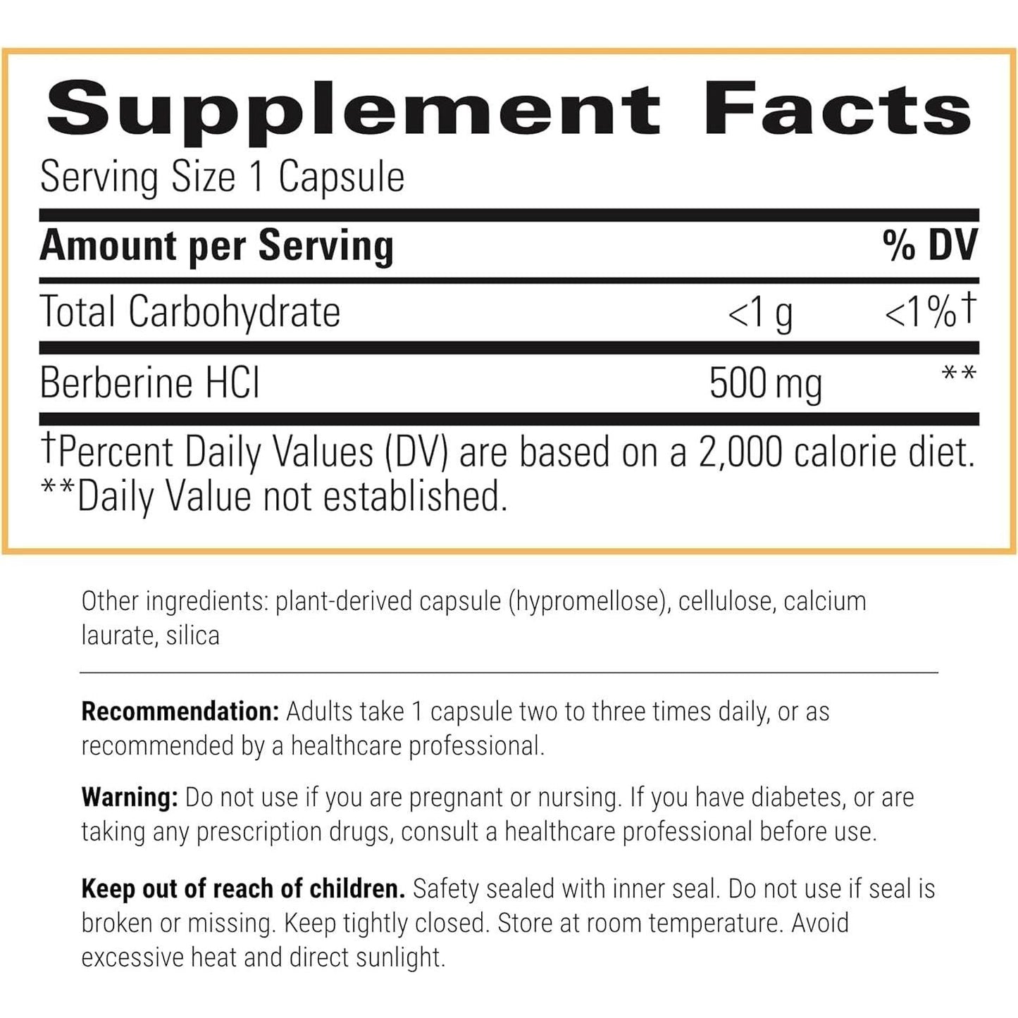 Natural Berberine Supplement 1000mg Daily Metabolic Aid