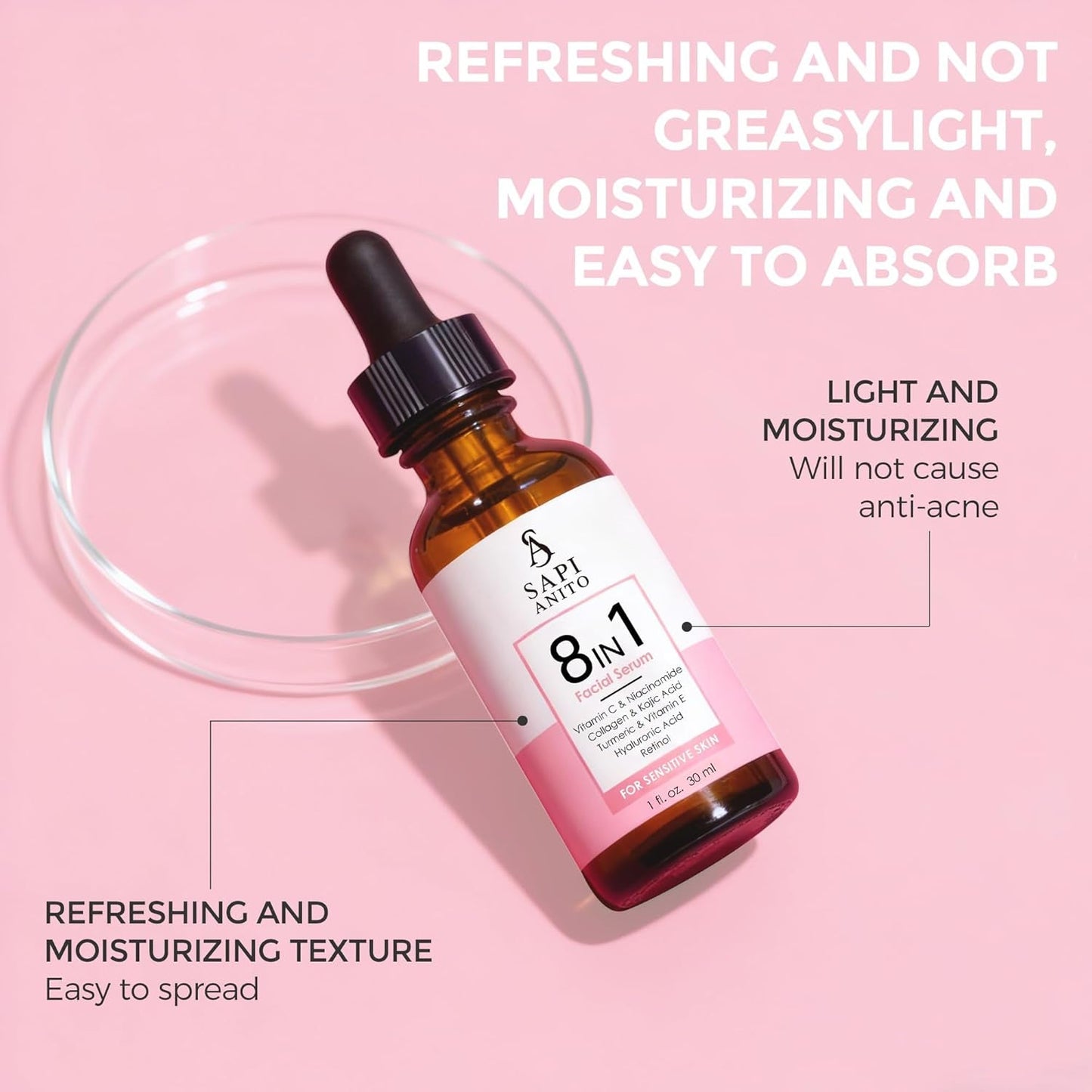 Advanced 8 in 1 Face Serum 30ml - Brightening Moisturizer