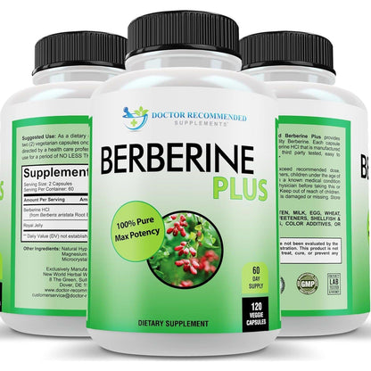 Powerful Berberine Supplement 1200mg - 120 Vegan Capsules - Mycosmeticslondon