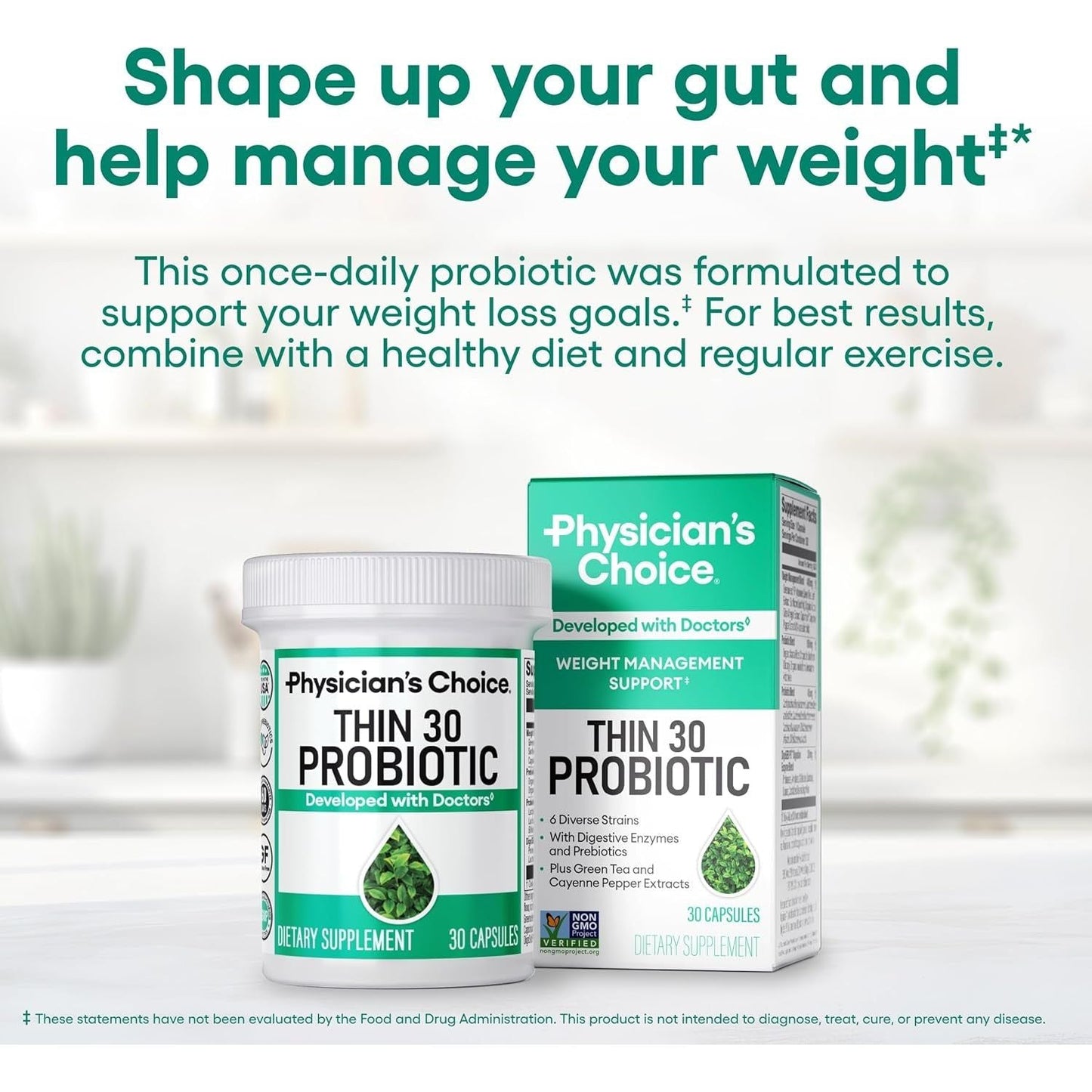 Natural Probiotics for Weight Loss - 60 Capsules