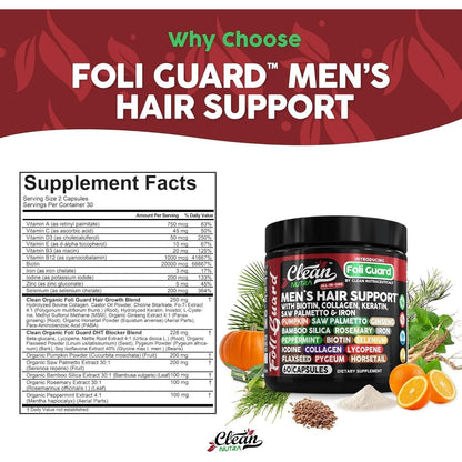 Natural Hair Growth Vitamins for Men - Biotin & Collagen