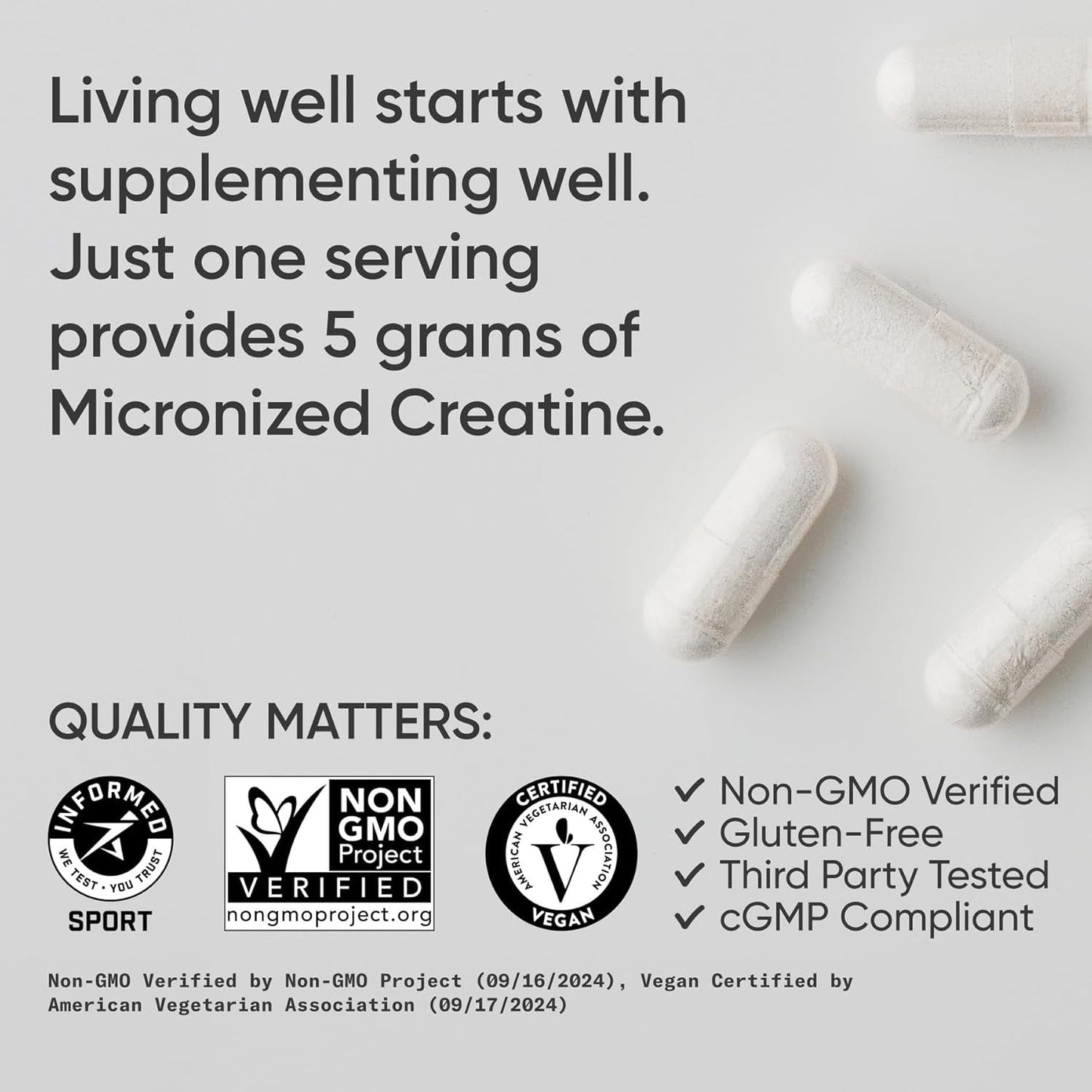 Pure Vegan Creatine Capsules for Muscle Growth