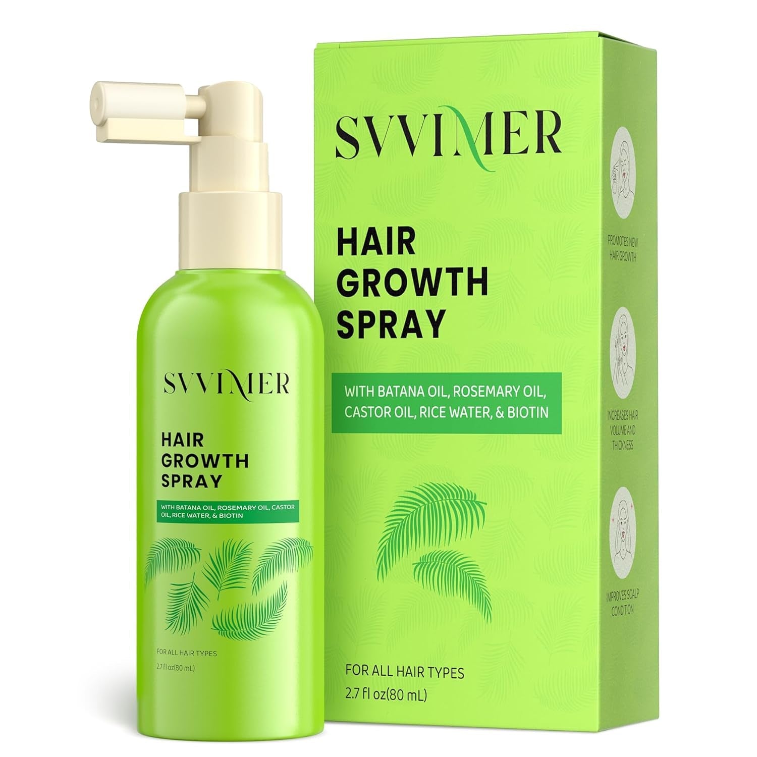 Natural Hair Thickening Spray 80ml with Biotin & Rosemary - Mycosmeticslondon