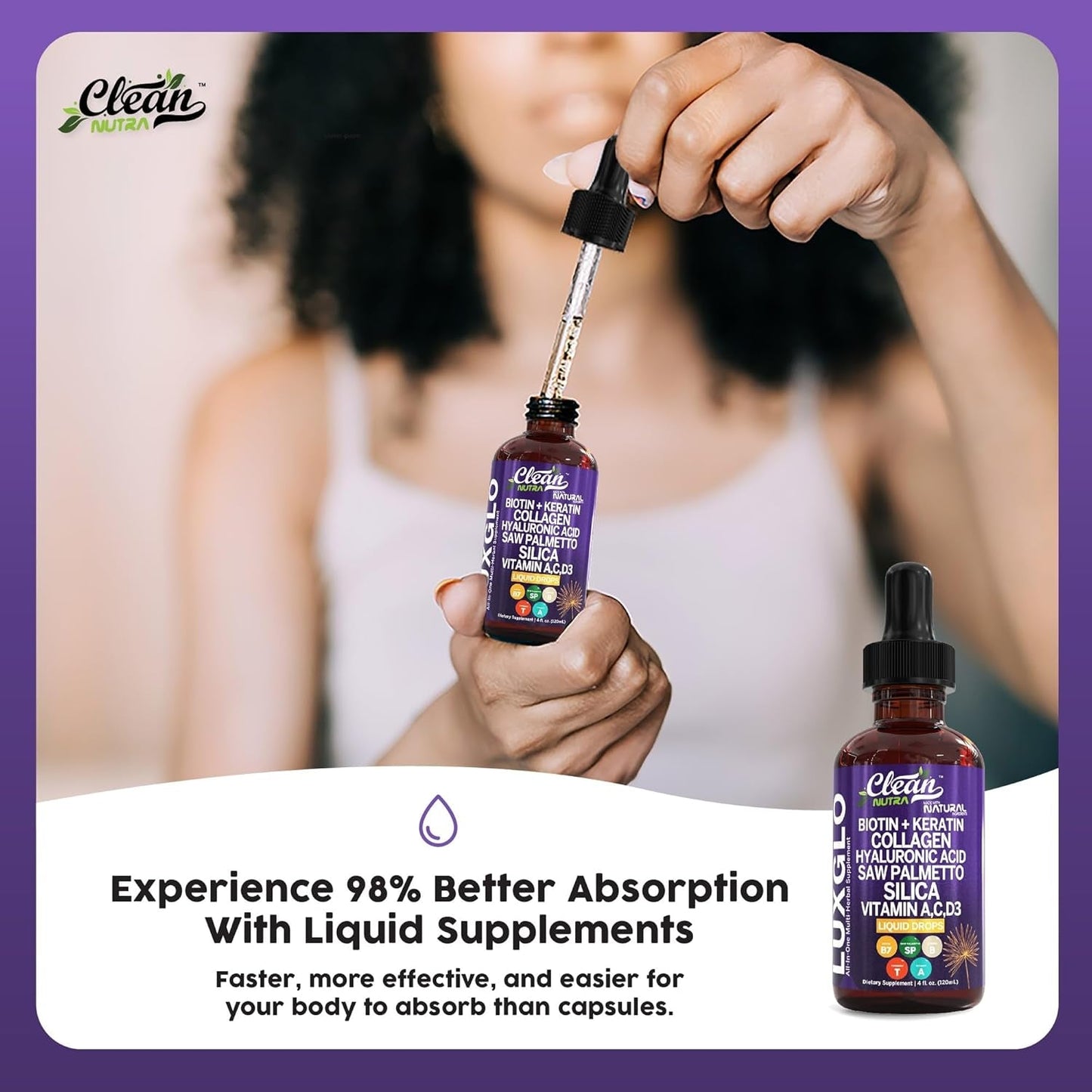 Natural Beauty Liquid Supplement for Hair Skin Nails