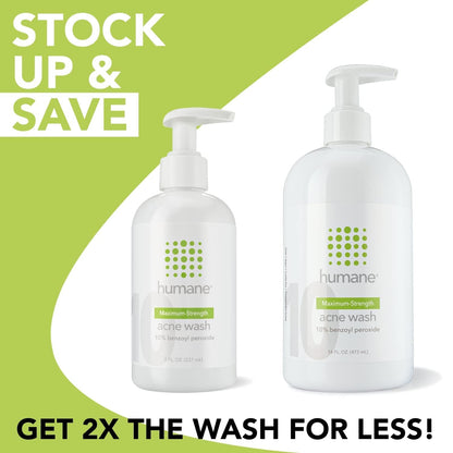 Effective Acne Treatment Face Wash - 10% Benzoyl Peroxide Cleanser