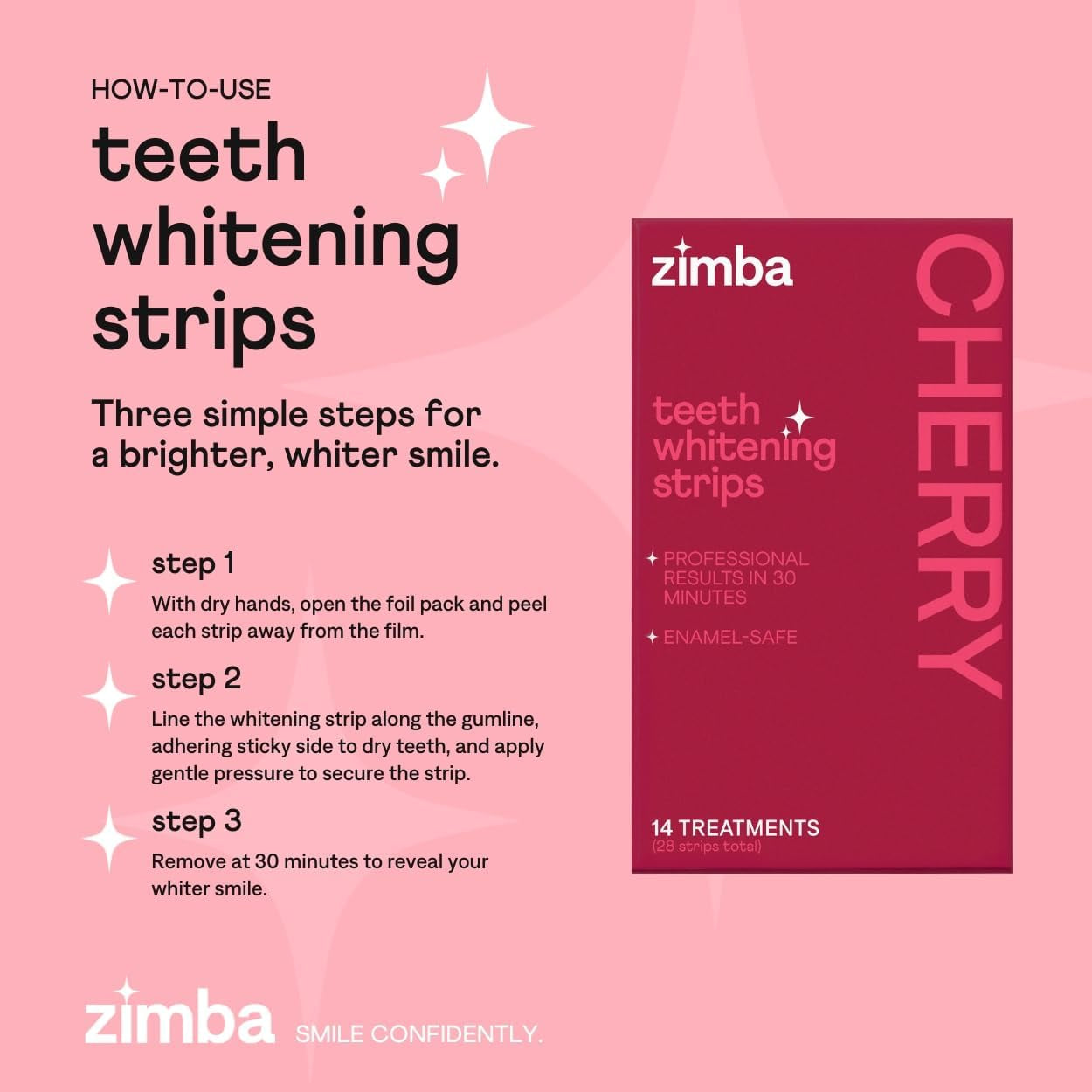 Effective Cherry Dental Whitening Strips 14 Count