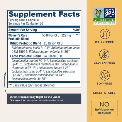 Probiotics for Women - 60 Count, 50 Billion CFU
