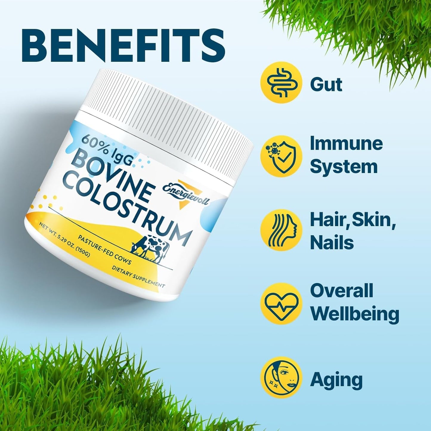Natural Immune Boosting Colostrum Powder Supplement