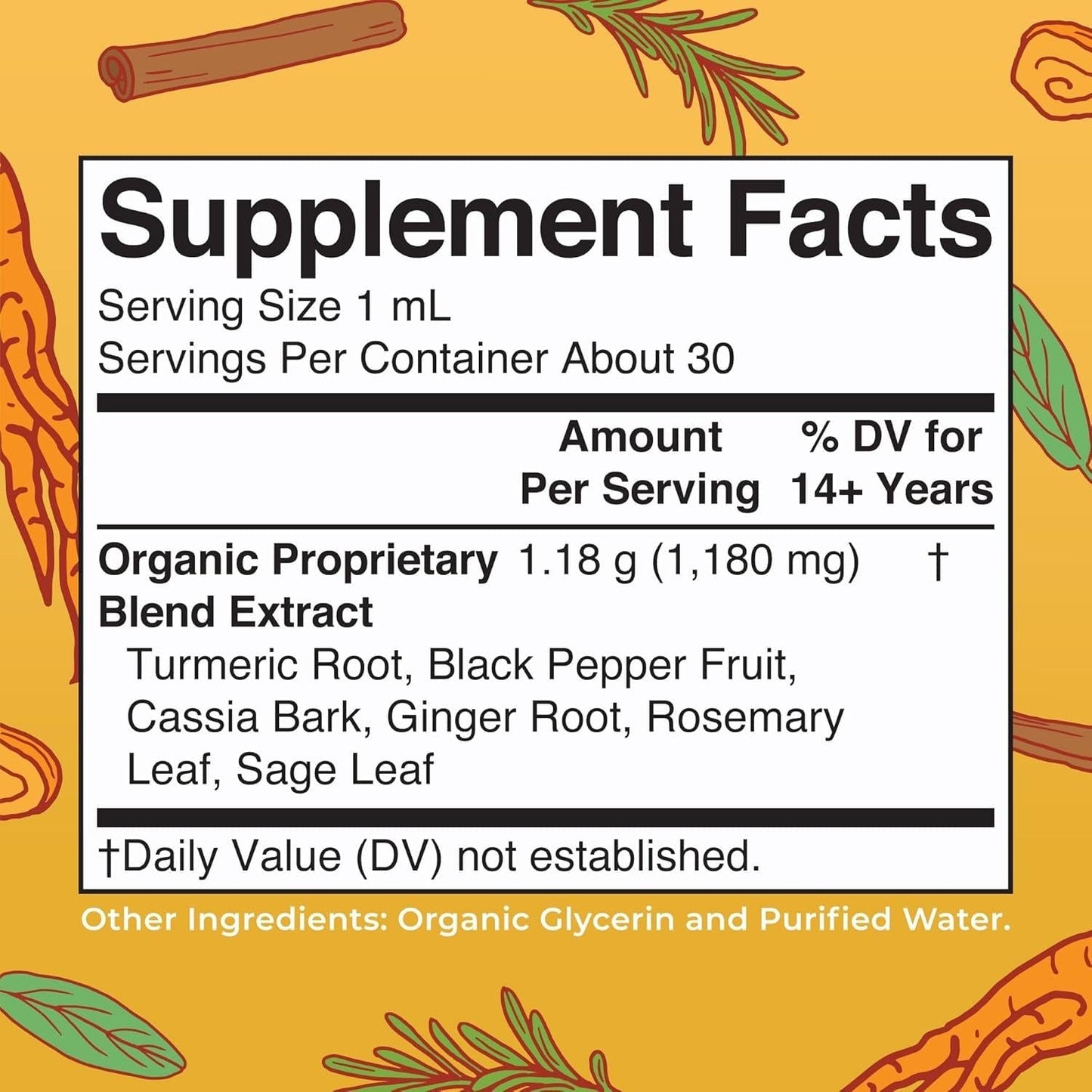 Natural Turmeric Immune Support Liquid Drops