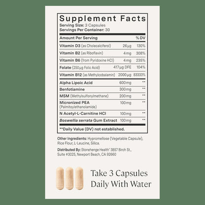 Natural Nerve Support Dietary Supplement Capsules