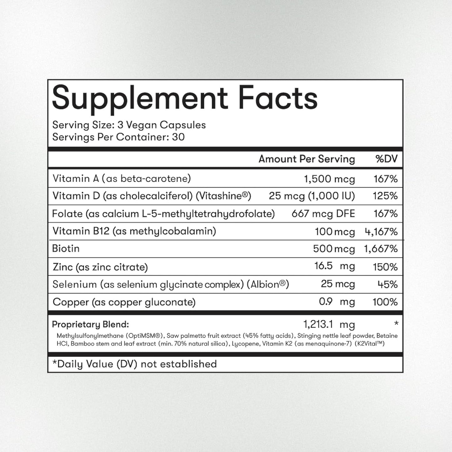 Natural Hair Skin Nails Vitamins for Women Over 40