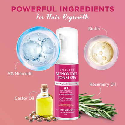 Strong Hair Growth Foam for Women - 2 x 60ml