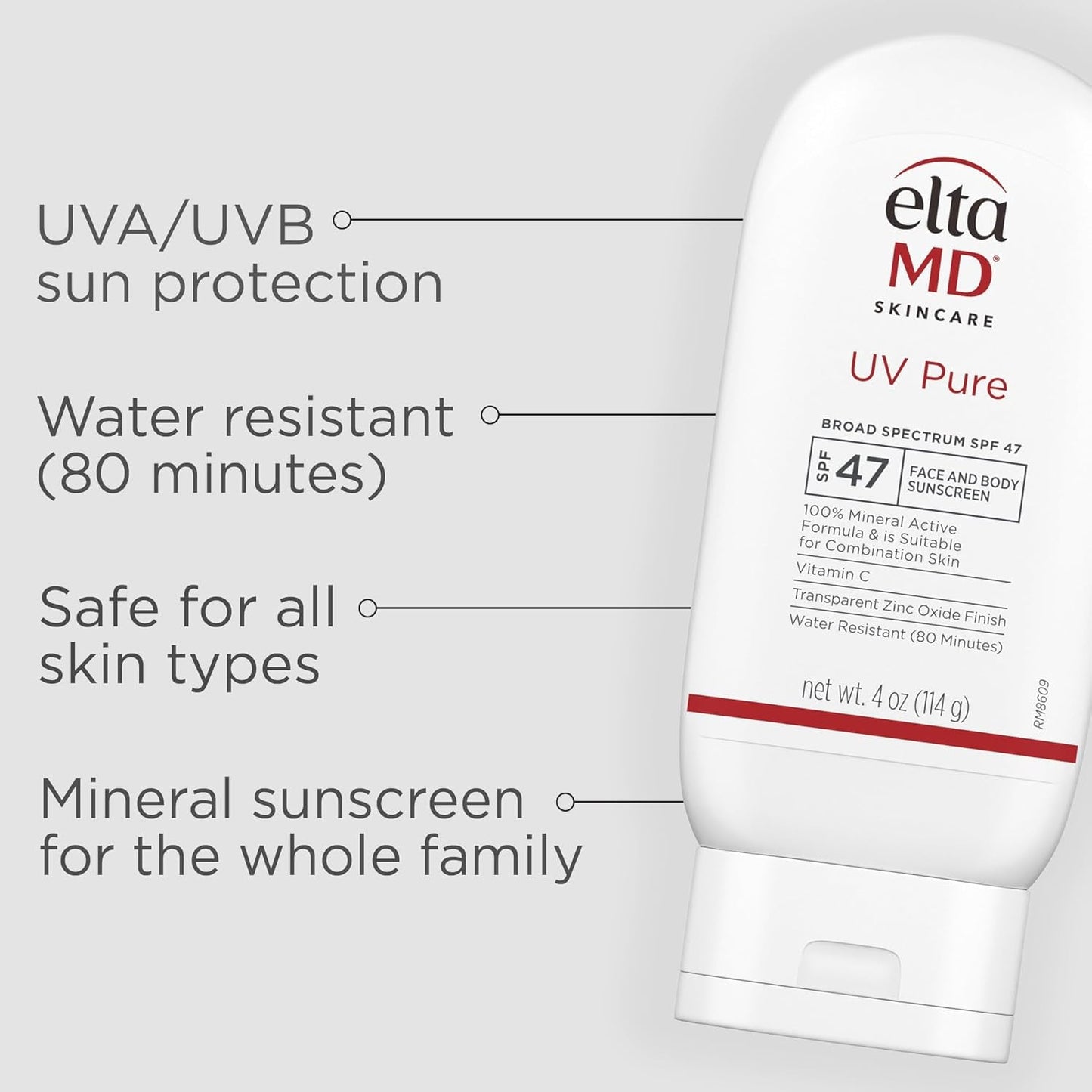 Natural SPF 47 Mineral Sunscreen Lotion for Face & Body