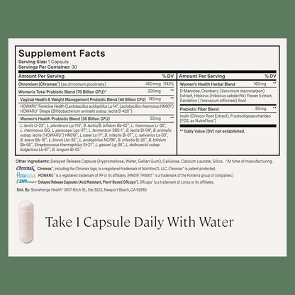Women's Probiotic Supplement 30 Capsules - Digestive Immunity Aid