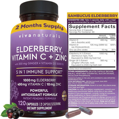 Natural Immune Booster with Vitamin C and Zinc Capsules - Mycosmeticslondon