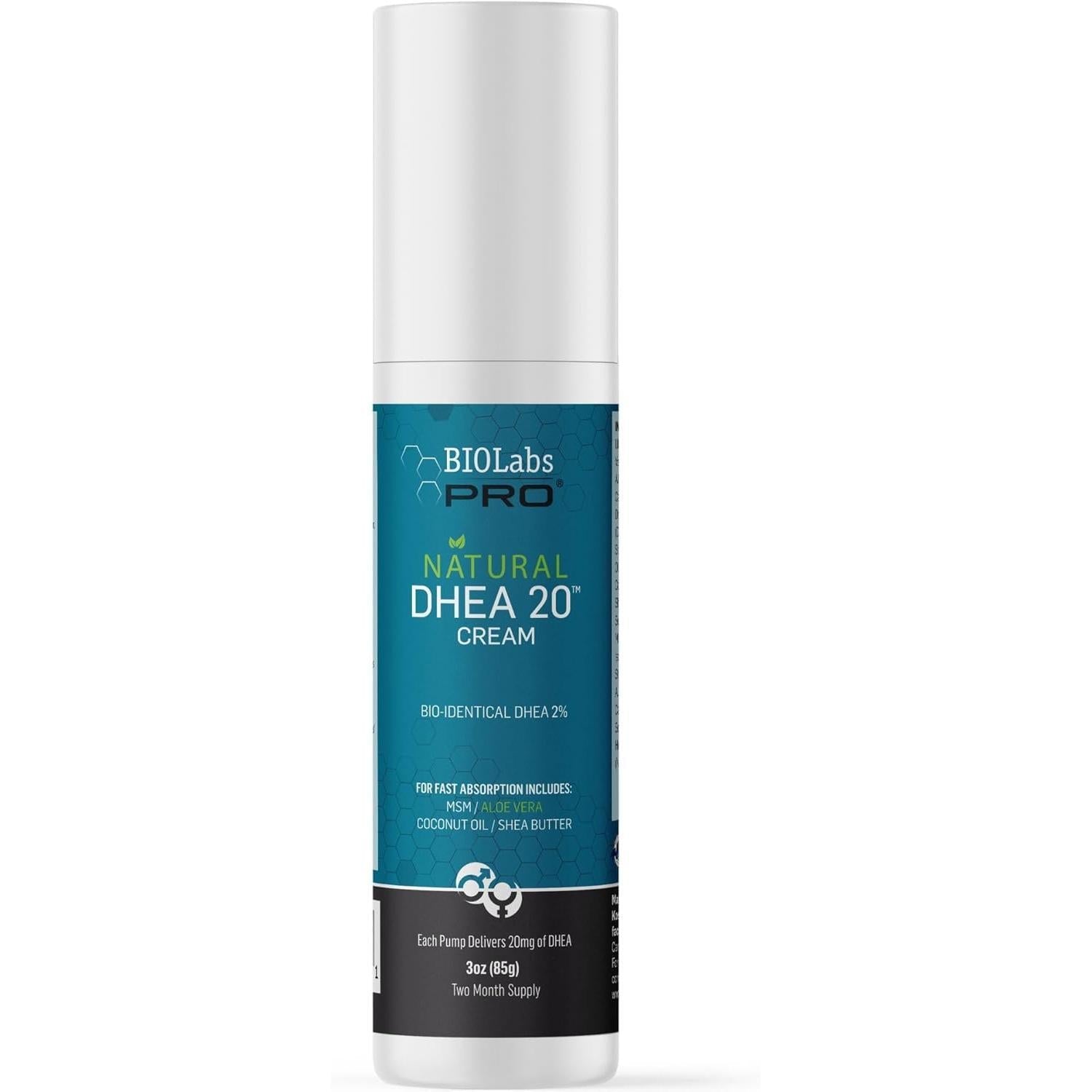 Natural DHEA Cream for Men and Women 20mg - Mycosmeticslondon